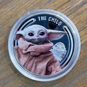 The Child Grogu Star Wars Silver Plated Coin Golf Ball Marker Poker Chip